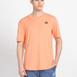 adidas CLUB Orange Regular Fit 3 Striped Sports T-Shirt-image-77