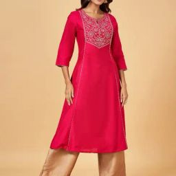 YU by Pantaloons Pink Embroidered Anarkali Kurta-image-58