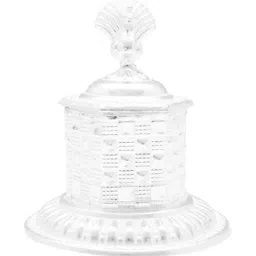 Sri Jagdamba Pearls 800 Silver Peacock Lid Kumkum Bharni - 39 gm-image-16
