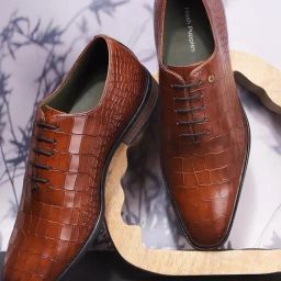 Hush Puppies by Bata Men's SEBASTAIN CROCO Tan Oxford Shoes-image-65