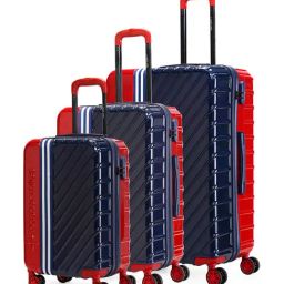 Nasher Miles Red & Blue Vegas Color Block Large Hard Sided Checked Luggage-image-30