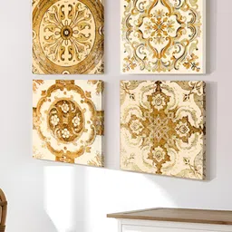 Art Street Beige & White 4 Pieces Floral and Botanical Canvas Painting Wall Art-image-96