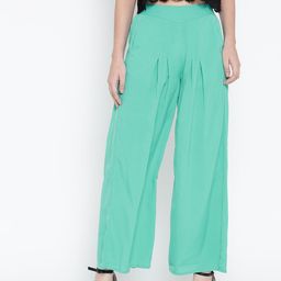 Aurelia Sea Green Palazzo Trousers-image-13