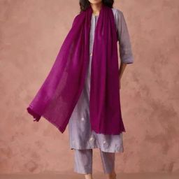 Fabindia Pink Plain Stole-image-86