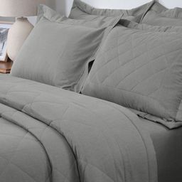 MASPAR Emmie Grey Geometric Double Queen Quilt-image-14