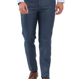 Raymond Blue Slim Fit Checks Trousers-picture-10