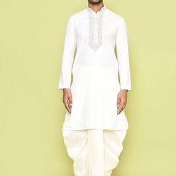 Arihant Rai Sinha Men Ethnic Motifs Embroidered Regular Thread Work Kurta with Dhoti Pants-2