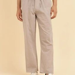 Fabindia Sand Cotton Comfort Fit Texture Trackpants-image-19
