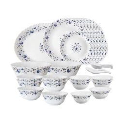 Borosil Fluted Series White Opalware Dinner Set - 33 Pieces-44