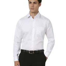 Van Heusen White Cotton Regular Fit Floral Print Shirt-picture-16
