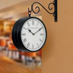 Ancient Clock Makers Round Black Metal Wall Clock-image-50