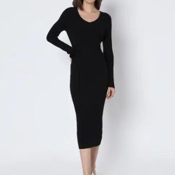 Vero Moda Black Solid Full Sleeves Midi Dress-image-37