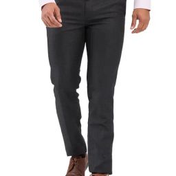 Raymond Grey Slim Fit Self Pattern Trousers-picture-8