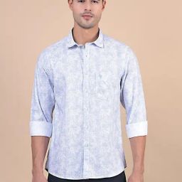 Cantabil Blue Regular Fit Printed Casual Shirt-image-92