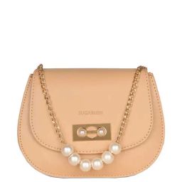 Sugarush Dolores Beige Solid Medium Sling Handbag-picture-18