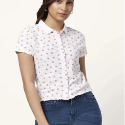 People by Pantaloons White Cotton Printed Shirt-image-36