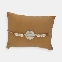 Sri Jagdamba Pearls 0.99 Sterling Silver Jai Sree Ram Thread Rakhi-8