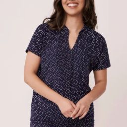 La Vie En Rose Blue Polka Dots Shirt-image-8