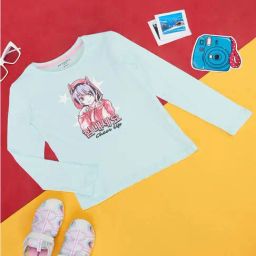 Pantaloons Junior Blue Cotton Printed Full Sleeves T-Shirt-picture-23