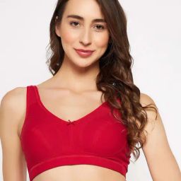 Clovia Red Cotton Beginner's Bra-picture-37