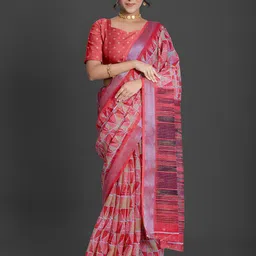 NIRMAL CREATION Abstract Printed Saree image 1