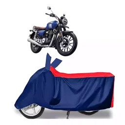Auto Pearl Two Wheeler Cover with Bag for Honda Hness CB350, Red & Blue-image-36