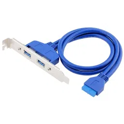 MakWorld USB Type A to 20 Pin IDC Motherboard Header Adapter with 120 mm Standard Profile Bracket-40