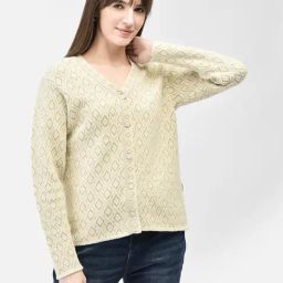 Crimsoune Club Beige Printed Cardigan-image-49