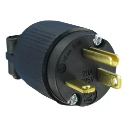 QUALTEK ELECTRONICS MAINS PLUG, NEMA 5-20P, 20A, 125VAC, BLK, Q-716-40