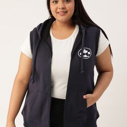 Rute Plus Size Women Navy Blue Hooded Sweatshirt-68