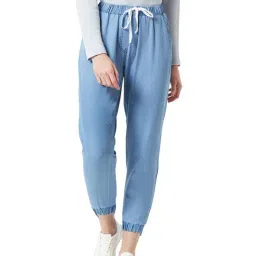 Miss Chase Light Blue Regular Fit Joggers-image-93