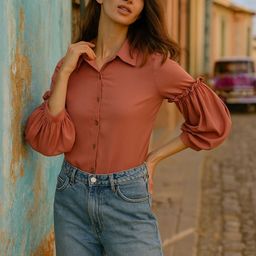 CORSICA Puff Sleeve Georgette Top-picture-23