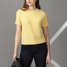 SHOWOFF Women Solid Round Neck Cotton T-shirt-picture-28