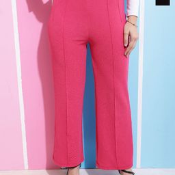 SQew Women Smart High-Rise Easy Wash Trousers-image-70