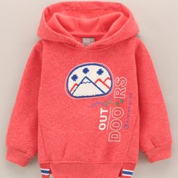 Little Kangaroos Full Sleeves Sweatshirt Mountain Embroidery & Print - Pink-picture-20