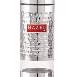 HAZEL Stainless Steel Hammered Finish Transparent Glossy See Through Container, 1000 ml, Silver-picture-2