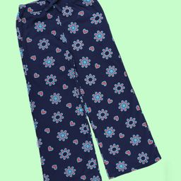 Kiddopanti Cotton Knit Floral Printed Pajama - Navy Blue-image-53