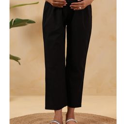 Ikk Kudi by Seerat Cotton Woven Solid High Waist Maternity Pant - Black-image-82