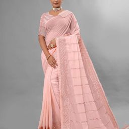 NANDKASHI Embellished Sequinned Poly Georgette Saree-21