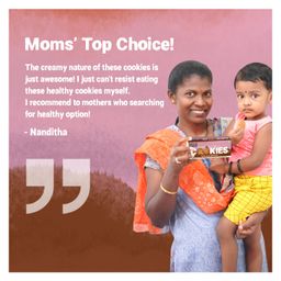 tots and moms foods Tots & Moms NO Maida NO Sugar - Ragi & Almond Cookies | Millet & Jaggery Biscuits | Made with Ragi, Multimillet, Nuts, Seeds, Butter & Jaggery | Healthy School & Travel Snacks for Little Ones image 4