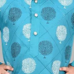 NFC CREATION Boys Floral Printed Regular Thread Work Kurta with Patiala image 2