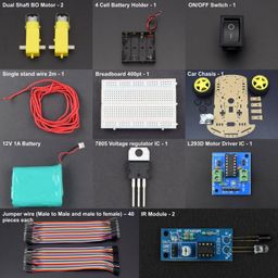 Make a Line Follower Robot Car Using L293d Motor Driver IC And BO Motor Dual Shaft - KT858Make a Line Follower Robot Car Using L293d Motor Driver IC And BO Motor Dual Shaft - KT858 image 1