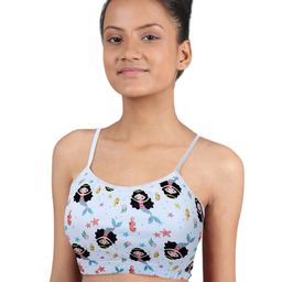 DChica White & Blue Graphic Printed Bra-13
