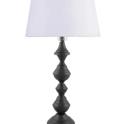 Homesake Black Nordic Waterdrop Matt Table Lamp with White Drum Shade (Bulb Included) - Set of 1 image 2