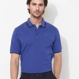 Rare Rabbit Blue Regular Fit Solid Polo T-Shirt-picture-15