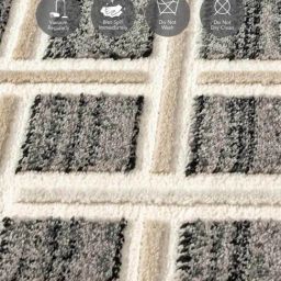Obsessions Dark Grey Polypropylene Abstract Carpet - Large image 5
