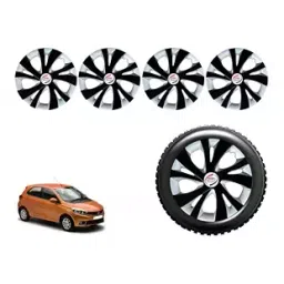 Auto Pearl T5BlkSil48 R14 Press Type Wheel Hubcap with Retention Ring 355.6 mm(14 Inch) for Tata Tiago 1.05 Revotorq XE (Pack of 4 Pcs)-picture-36