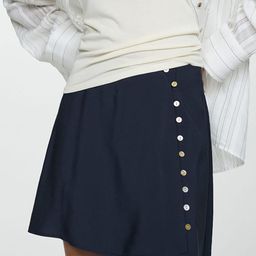MANGO High-Rise Button-Detail Mini Skirt-51