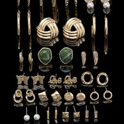 Zaveri Pearls Gold & Silver Tone Set of 25 Stud Drop & Semi-Hoop Earrings-ZPFK17713-92