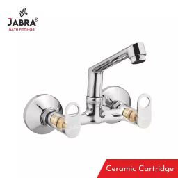 Jabra Sink Mixer (H) Prime Series Brass Chrome Finish Wall Mount Silver-image-76